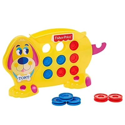 Imagen de Mattel Games Fisher Price juego de mesa Tic Tac Tony, 3 en raya para niños +3 años (GWN53)