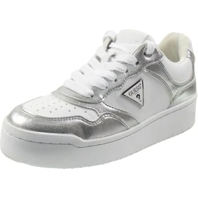 Imagen de GUESS Tenis Miram para mujer, Blanco/Plateado Multi 142, 40 EU