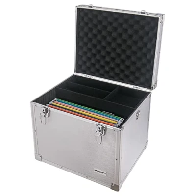 Imagen de HMF 14812 02 Archivador de aluminio para carpetas colgantes DIN A4, 41 x 33 36 cm