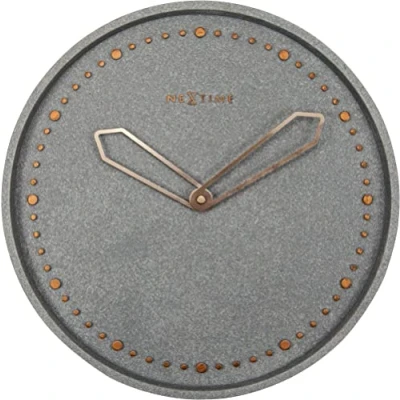 Imagen de NeXtime Reloj de pared &quot;CROSS&quot;, muy silencioso, polyresin / metal, gris, redondo, ø 35 cm