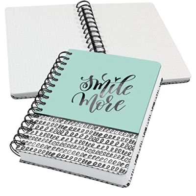 Imagen de SIGEL JN623 Jolie Libreta de espiral, Curly Mint, cuadriculado con puntos (impresión Dot), 120 g/m², 16,8 x 21,5 cm, tapa dura, 240 páginas, verde menta, negro, blanco