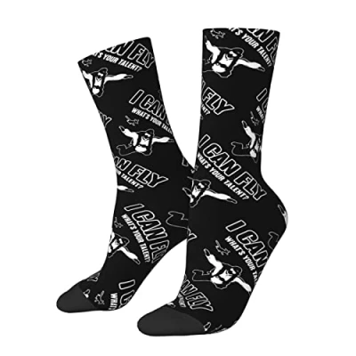 Imagen de 874 Running Calcetines, Paracaidismo Puedo Volar. Cual Es Tu Talento Socks Clásicos Calcetines Deporte Novedosos Mujer Para Hombre Adulto 40cm