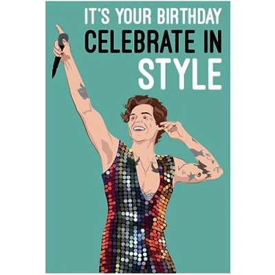 Imagen de Harry Styles Tarjeta de cumpleaños con estilo