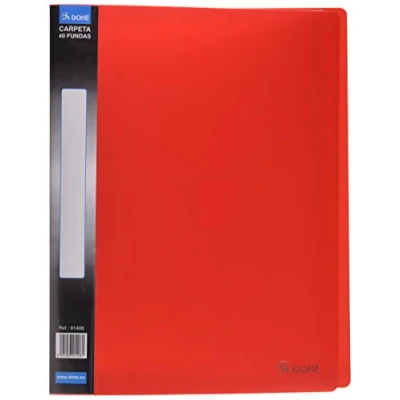 Imagen de Dohe 91406 Carpeta 40 fundas, lomo personalizable, color rojo