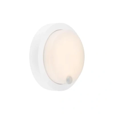 Imagen de BRILONER Lámpara de exterior con detector movimiento, pared batería recargable, para exteriores, Luz blanca cálida, Blanco, 170x55 mm (DxH)