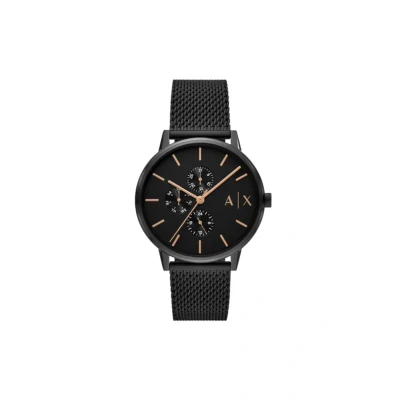 Imagen de Armani Exchange Reloj para Hombre, Movimiento multifunción de Cuarzo y Caja 42 mm con Correa Acero Inoxidable, Negro Azabache