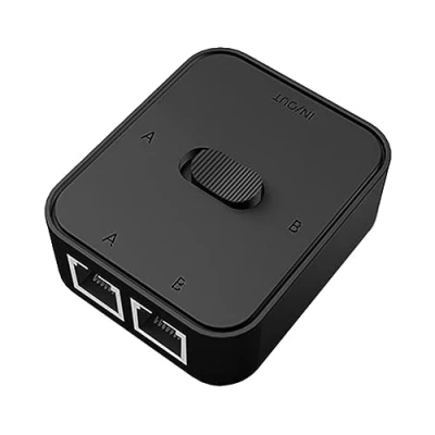 Imagen de Gigabit Network Splitter, RJ45 LAN Switch 2 Puertos, Plug &amp; Play Inyector, Netzwerk PoE, Ethernet, Ethernet 1000 mbps, Key Press Hub