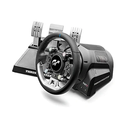 Imagen de Volante Thrustmaster T128, Con pedales T2PM, PlayStation 5; Sistema Hybrid Drive, Force Feedback, Negro
