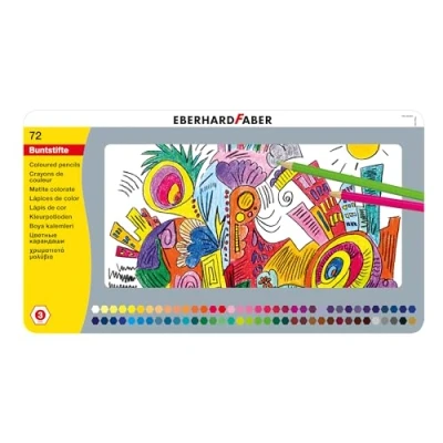 Imagen de Eberhard Faber 514872 Lápices de colores en 72 colores, forma hexagonal, estuche metálico, para pintar, ilustrar y dibujar