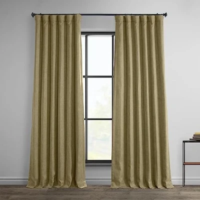 Imagen de HPD Half Price Drapes Cortinas texturizadas de Lino sintético para oscurecer la habitación, Dormitorio, 84 Pulgadas Largo (1 Panel), 50 Ancho x Largo,