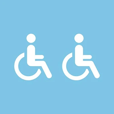 Imagen de Autodomy Pegatinas Discapacitado Minusválido Pack 2 Unidades para Coche Furgoneta Camión (Blanco)