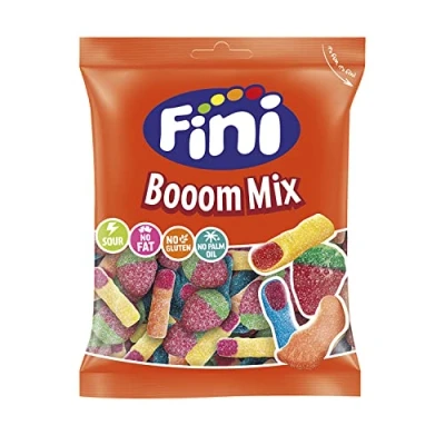 Imagen de Fini Sour Booom Mix Gominolas Ácidas Dulces Surtidos de Caramelos Goma Pica Golosinas y Chuches para Cumpleaños, Navidad, Halloween Bolsa 500 gr
