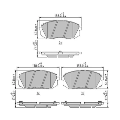 Imagen de JURID 573814J Juego de pastillas freno con avisador acústico desgaste sin accesorios KIA: cee‘d II Hatchback, Sportage IV, Sportswagon