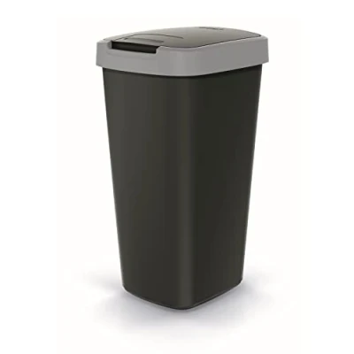 Imagen de Keden Compacta Q Cubo de basura con tapa abatible y (25 L, plástico), color negro gris