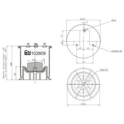 Imagen de FEBI BILSTEIN 102809 Fuelle, suspensión neumática IVECO: Daily V Furgón / Familiar