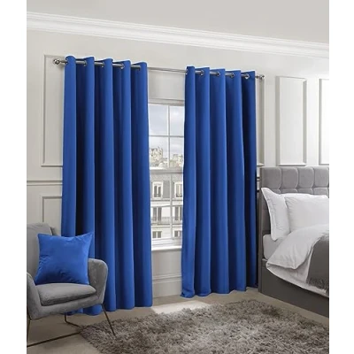 Imagen de Emma Barclay 1 Cortinas con Ojales, Poliéster, Azul, W 66.1&quot; x L 53.9&quot; (1 Panels)