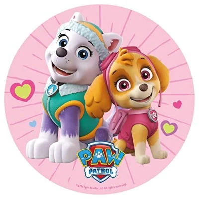Imagen de Dekora Oblea Comestible de la Patrulla Canina Disco para Decoración Tartas Cumpleaños Infantiles Personajes Skye &amp; Everest 20 cm