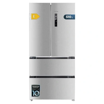 Imagen de Frigorífico americano Cecotec Bolero CoolMarket FD 510 Inox E, Total NoFrost, 183 cm, l, Metal Cooling, MultiAirFlow,