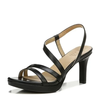 Imagen de Naturalizer Sandalias de vestir Brenta con plataforma y tiras para mujer, Negro , 38 EU