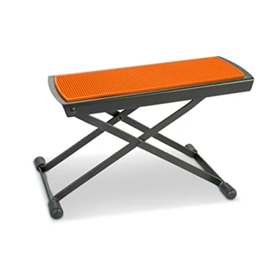 Imagen de BSX 536502, Banquito Apoya Pie para Guitarristas, Naranja, Altura entre 12 23 cm