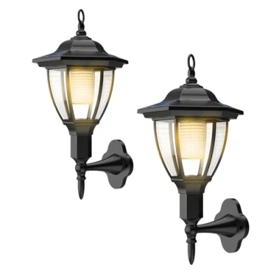 Imagen de Moman Farolas Solares Exterior (2 Piezas), Luces LED con Sensor de Movimiento, IP65 Impermeables Lamparas para Garaje Balcón y Patio
