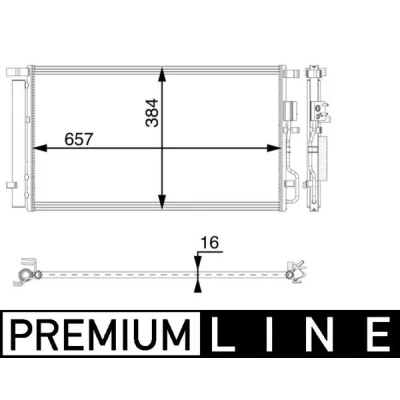 Imagen de MAHLE ORIGINAL AC 64 000P Condensador con secador 657 HYUNDAI: Tucson, ix35, KIA: Sportage IV