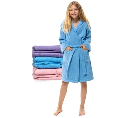 Imagen de Twinzen Bata Niño y Niña Adolescente con Capucha, 100% Oeko Tex, Invierno 11 12 Años Azul Tejido Esponja Batin de Baño Ultra Suave Absorbente