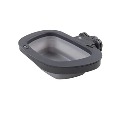 Imagen de Dexas Pets Taza Rectangular Plegable para Perros, Capacidad de 2,5 Tazas, Color Gris Claro