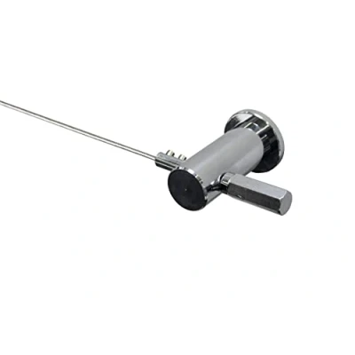 Imagen de GARDINIA Set de tensor cuerda, Montaje en pared o nicho, Incl. material fijación, Longitud: 5 metros, Metal, Plata mate 500 Vía, Cromado