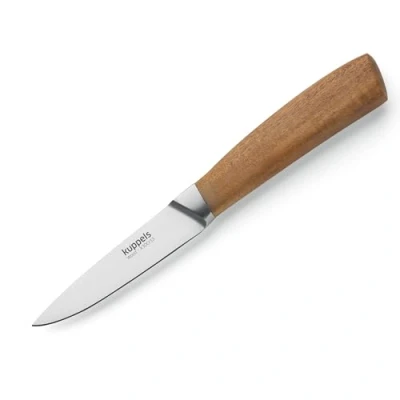 Imagen de Kuppels cuchillo de cocina WOOD longitud la hoja 9 cm afilado con mango madera acacia acero inoxidable endurecido para un corte preciso