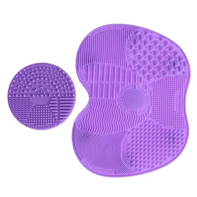 Imagen de LEADSTAR 2 Piezas Limpiador de Pinceles Maquillaje, Cepillo Limpieza Silicona, Alfombrilla Brochas Maquillaje Estera Cosmético (Púrpura)
