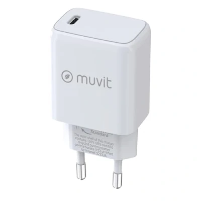 Imagen de Cargador Muvit MCACC0038, Tipo C PD, 25W, Universal, Blanco