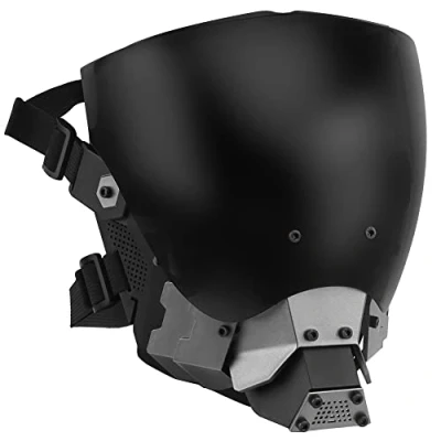 Imagen de máscara táctica de paintball, protectora cara completa CS para Halloween, pistola BB, cosplay, fiesta disfraces