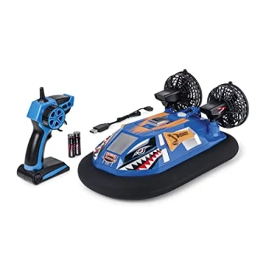 Imagen de Carson 500108048 Hovershark 2.4G 100% RTR Azul/Naranja con Mando a Distancia de 2,4 GHz, Barco RC, RC Hovershark, Juguete teledirigido para niños, aerodeslizador