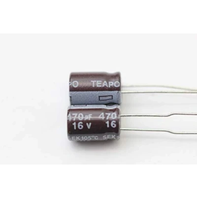 Imagen de Condensador Electrolítico 470uF 16V 105º TEAPO Ø8x11,5mmL (25 Unidades)