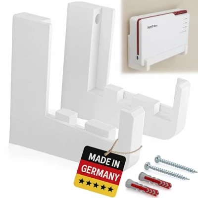 Imagen de soporte de pared para AVM Fritz!Box 5690 Pro plástico resistente router Fritzbox Fiber Router, blanco Fabricado en Alemania
