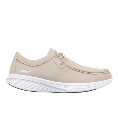 Imagen de MBT M3100 Zapatos Casual para Hombre Estilo Moderno. Diseño en Ante Sintético con Cordones un Ajuste Calzado Fisiológico de Confort y Estabilidad Suela Balancín. Color Beige