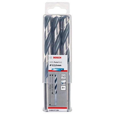 Imagen de Bosch Professional 5 brocas helicoidales HSS PointTeQ, para metal, 12.6 x 101 151 mm, accesorio de taladro