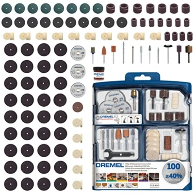 Imagen de Dremel 723 Kit de 100 Accesorios Variados Juego para Herramienta Rotativa Tallar, Fresar, Amolar, Limpiar, Pulir, Cortar, Lijar y Grabar