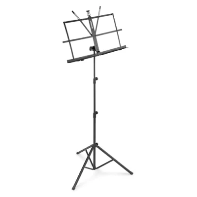Imagen de Vonyx MSS02 Atril de música plegable, fácil transportar, ocupa muy poco espacio, viene con estuche transporte, Equipo profesional, ligero (1,2 kg), Dimensiones plegado: 54 x 8 5 cm