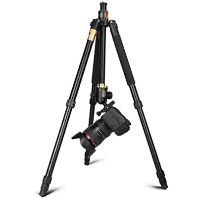 Imagen de QZSD Q999H Trípodes profesionales para cámara con cabeza esférica, portátil, compacto, sistema horizontal de viaje, trípode cámaras Canon Nikon Sony SLR DSLR, ligero