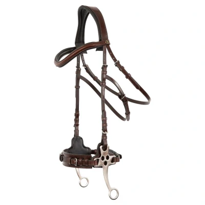 Imagen de BR Brida Lydney cizalla hackamore 152mm Full Oak / Zilver