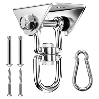 Imagen de Newaner Pesada Gancho de Techo Acero Inoxidable 450 kg Capacidad Carga 360 ​​ Rotación, Anclaje Pared con fijación Tornillo para Silla Colgante, Columpio, Yoga, Saco Boxeo, Hamaca
