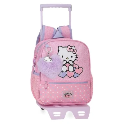 Imagen de Hello Kitty Hearts &amp; Dots Mochila Escolar con Carro Rosa 23x25x10 cms Poliéster 5,75L