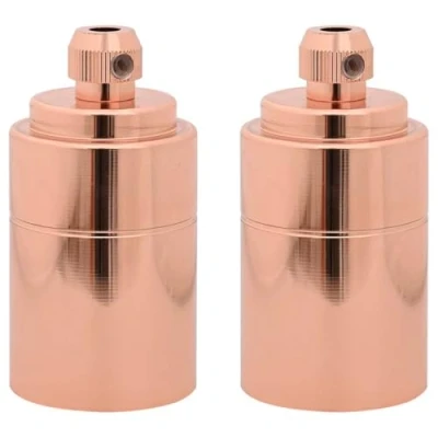 Imagen de vidaXL portalámparas 2 uds Bronce Oro Rosa E27, Base de lámpara, Rosca, portalámparas, E27