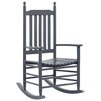 Imagen de vidaXL Mecedora con Asiento Curvo Madera Silla Mobiliario Jardín Terraza Accesorios Patio Exterior Balcón Decoración Resistencia a la Intemperie Gris