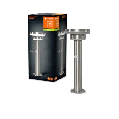 Imagen de LEDVANCE Wandleuchte für Aussenanwendung ENDURA STYLE Solar Sensor WALL Double Circle warmweiss 6W Edelstahl mit Bewegungs &amp; Tageslichtsensor