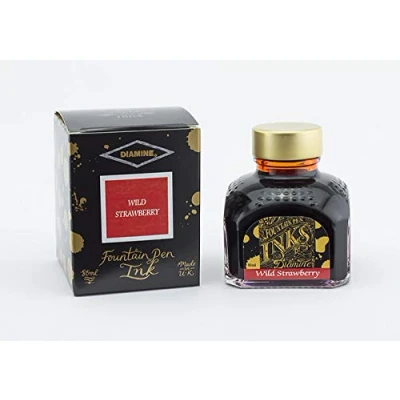 Imagen de Diamine Frasco de tinta pluma estilográfica 80 ml turquesa, color Wild Strawberry
