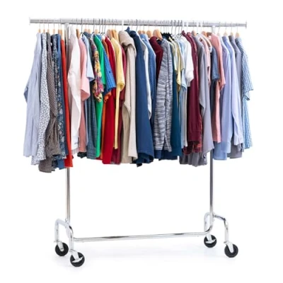 Imagen de Tatkraft Didrik Perchero de Resistente, con Ruedas, para Colgar Ropa, Soporta hasta 130 kg, Acero Cromado