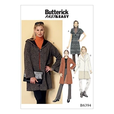 Imagen de Butterick Patterns MCCALL &#039;s 6394 ZZ Patrones de Costura para Abrigo, Multicolor, tamaños lrg XXL